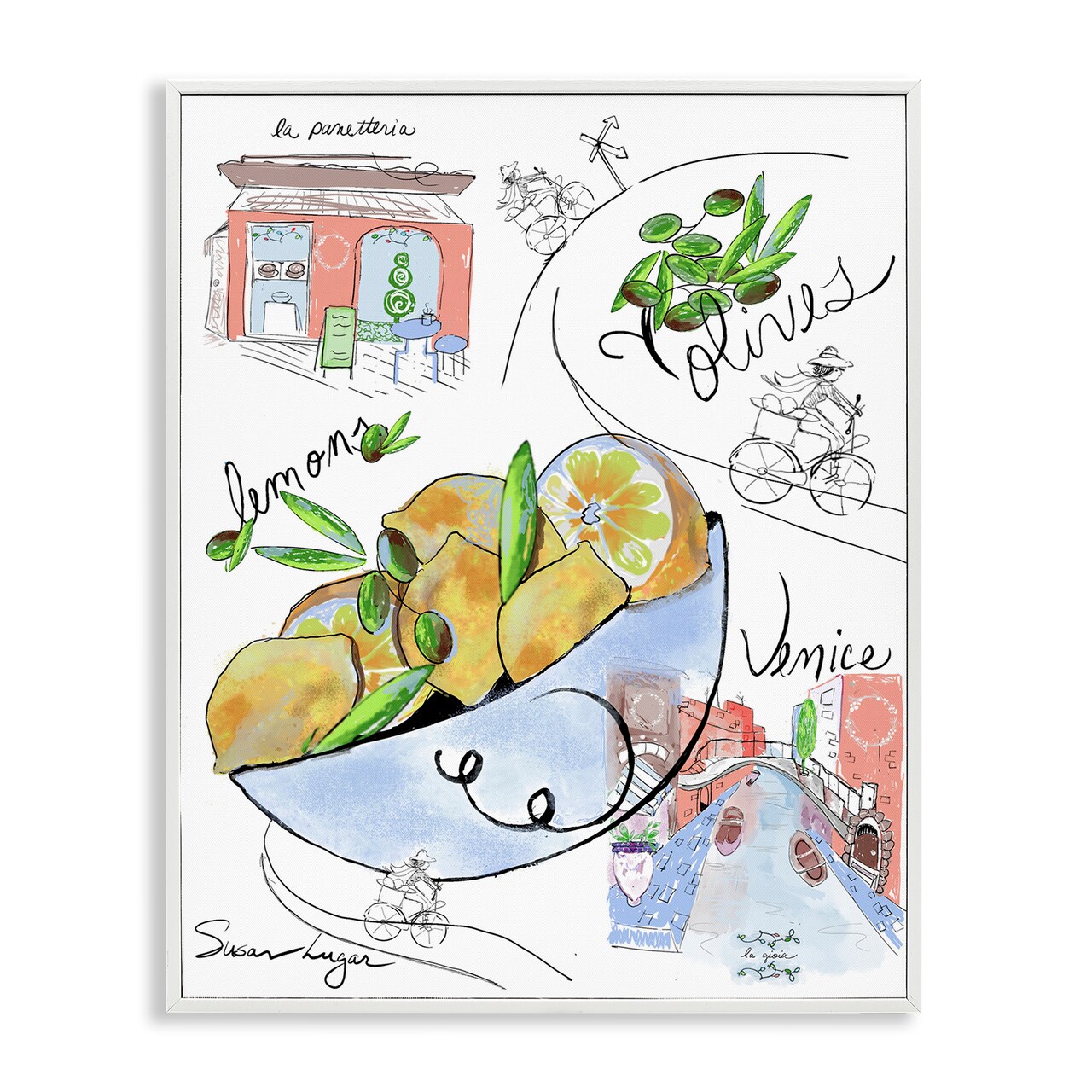 Stupell Industries Italian Kitchen Sketch Collection Framed Giclee, design by Susan Lugar